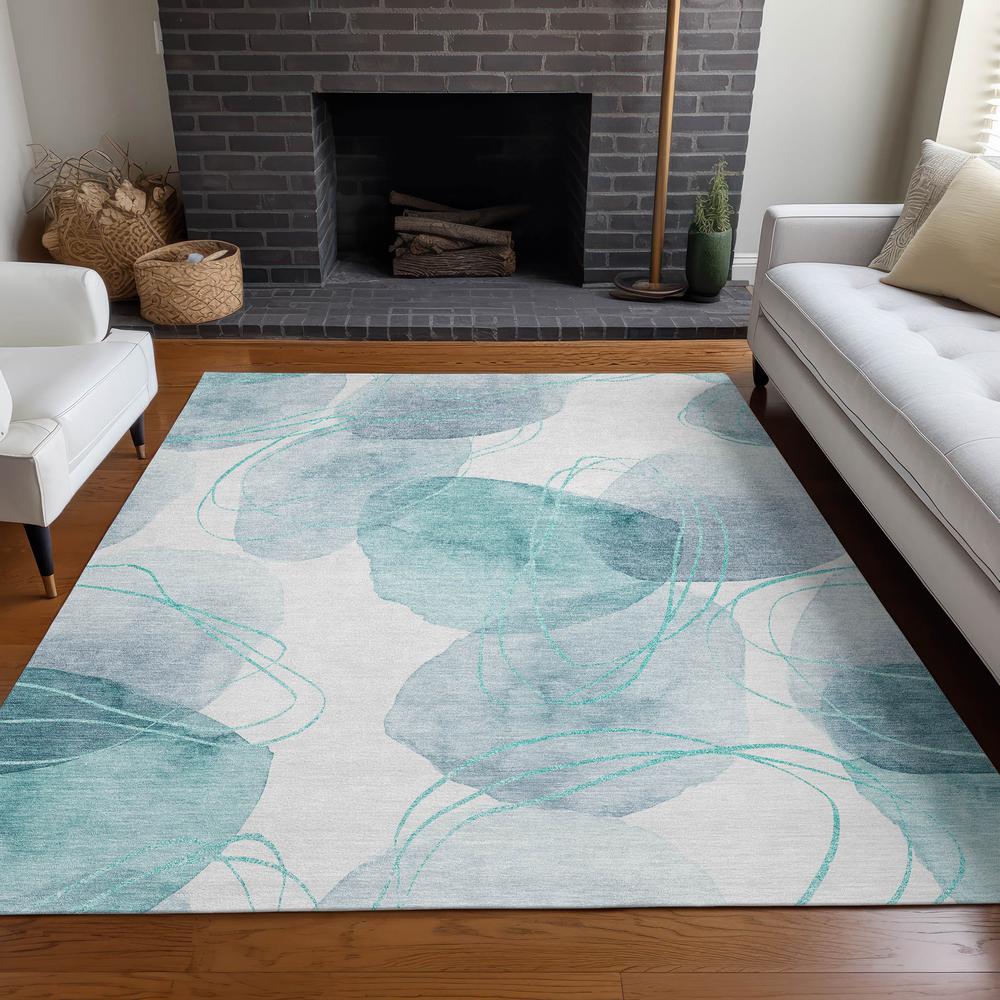 Chantille ACN544 Teal 5' x 7'6" Rug. Picture 7