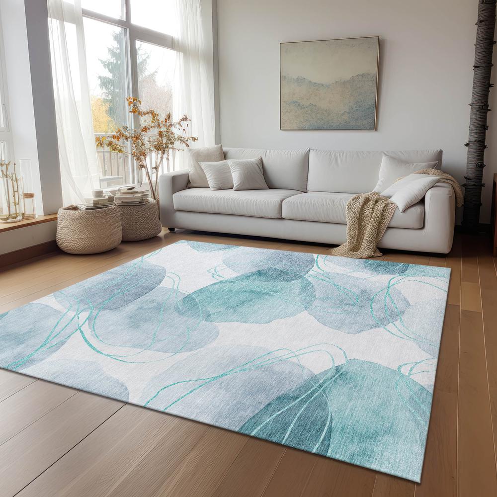 Chantille ACN544 Teal 5' x 7'6" Rug. Picture 8