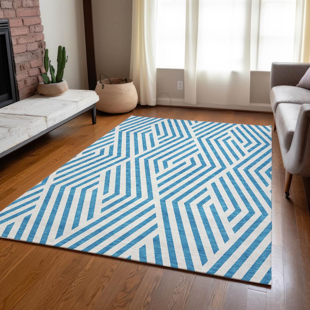 Chantille ACN550 Teal 5' x 7'6" Rug. Picture 7