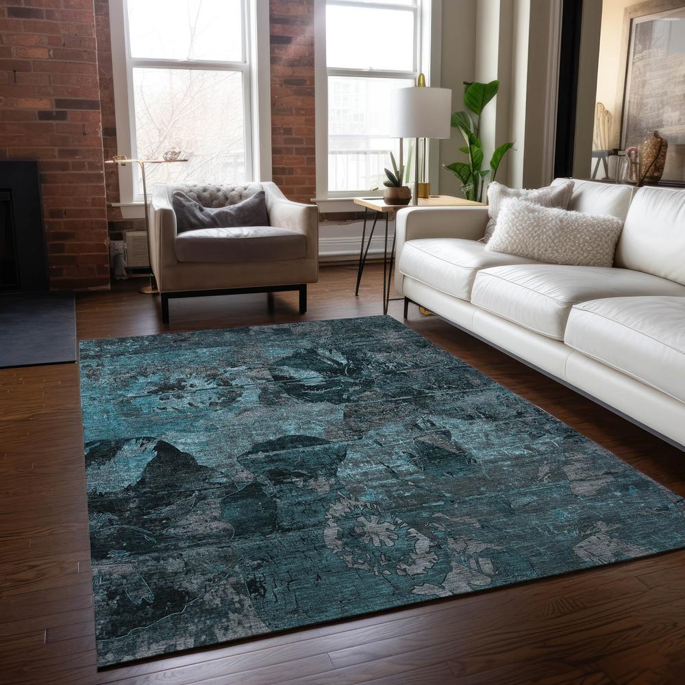 Chantille ACN555 Teal 5' x 7'6" Rug. Picture 6