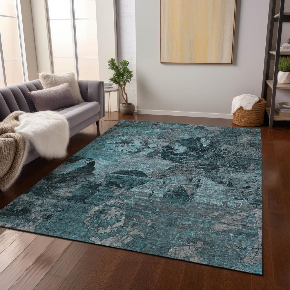 Chantille ACN555 Teal 5' x 7'6" Rug. Picture 7