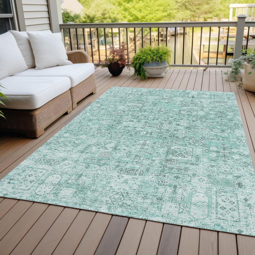 Chantille ACN611 Teal 3' x 5' Rug. Picture 8