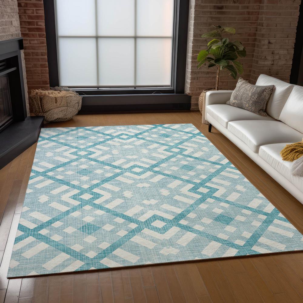 Chantille ACN616 Teal 5' x 7'6" Rug. Picture 7