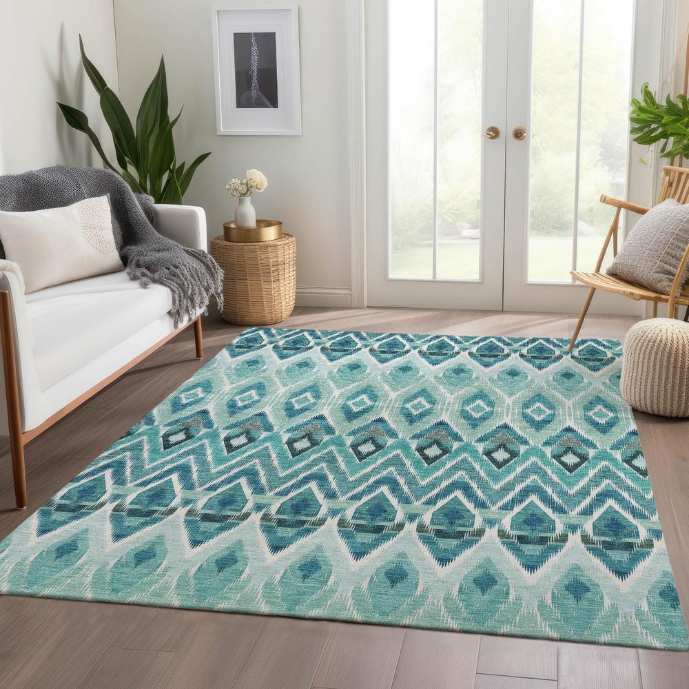 Chantille ACN617 Teal 5' x 7'6" Rug. Picture 6