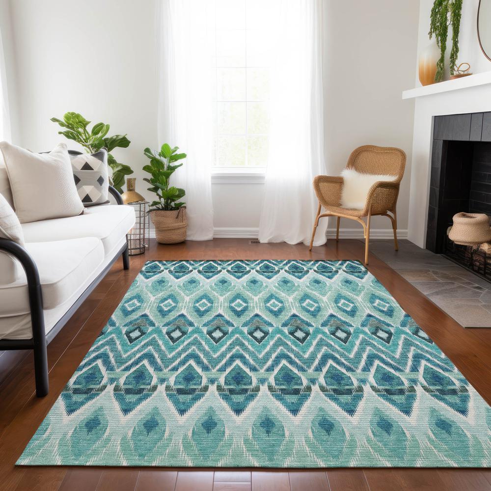 Chantille ACN617 Teal 5' x 7'6" Rug. Picture 7