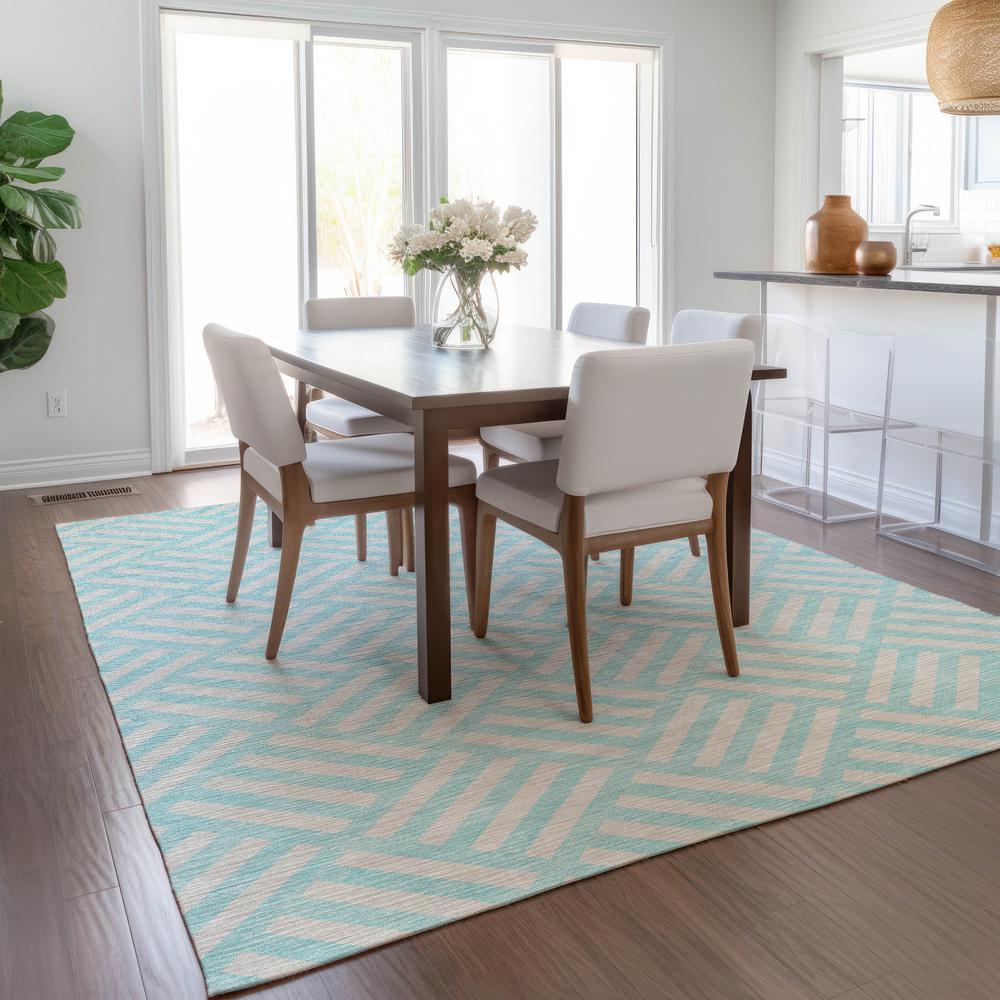 Chantille ACN620 Teal 5' x 7'6" Rug. Picture 7