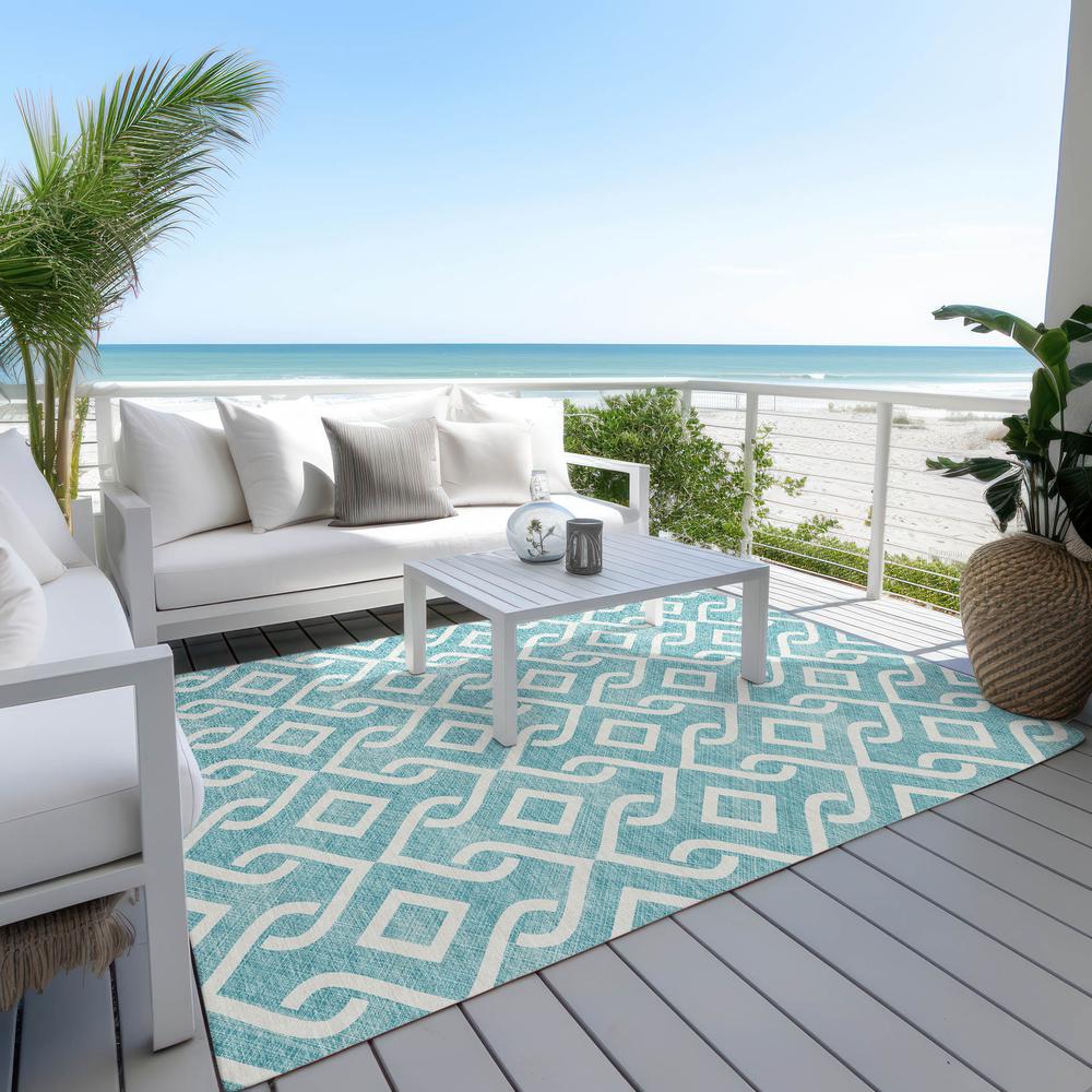 Chantille ACN621 Teal 3' x 5' Rug. Picture 9