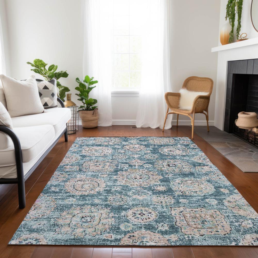 Chantille ACN634 Teal 5' x 7'6" Rug. Picture 7