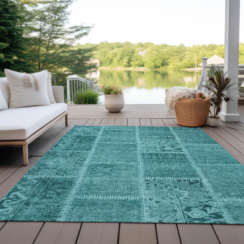 Chantille ACN635 Teal 3' x 5' Rug. Picture 9