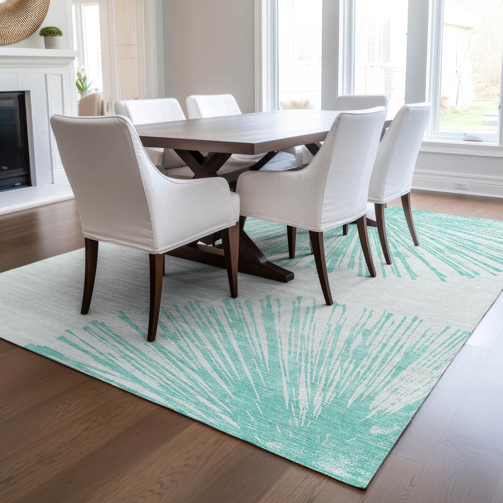 Chantille ACN642 Teal 5' x 7'6" Rug. Picture 6