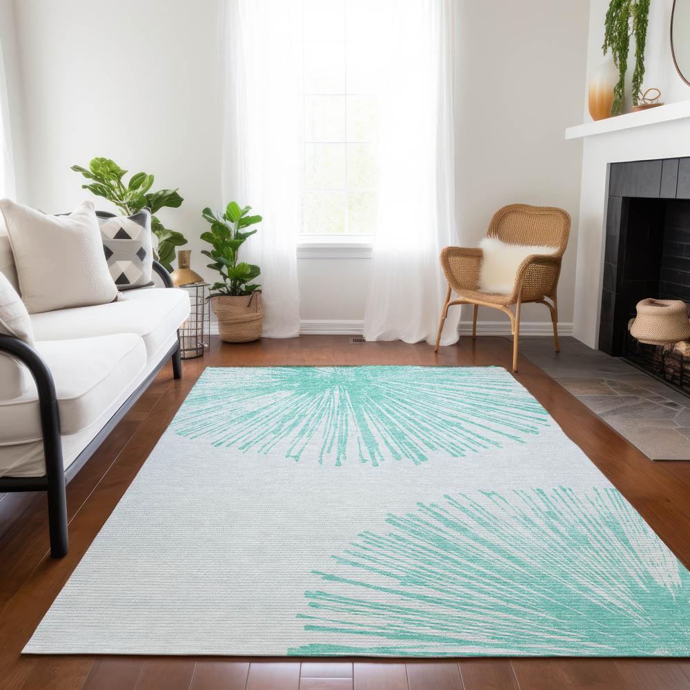 Chantille ACN642 Teal 5' x 7'6" Rug. Picture 7