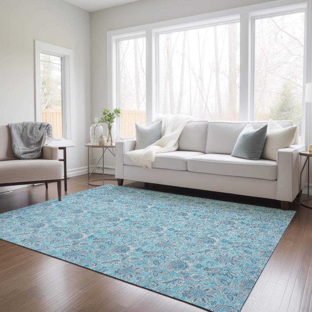 Chantille ACN662 Teal 5' x 7'6" Rug. Picture 7