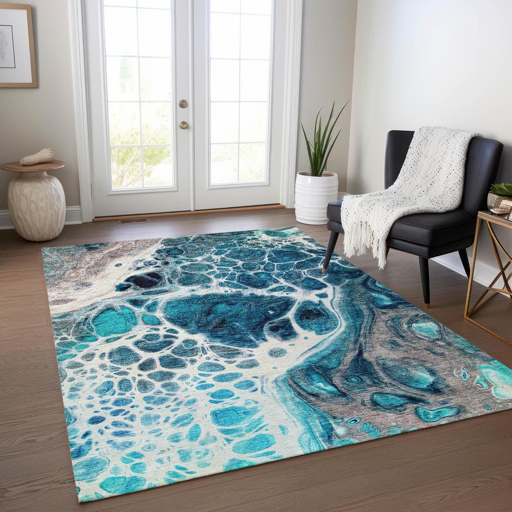 Chantille ACN682 Teal 5' x 7'6" Rug. Picture 6