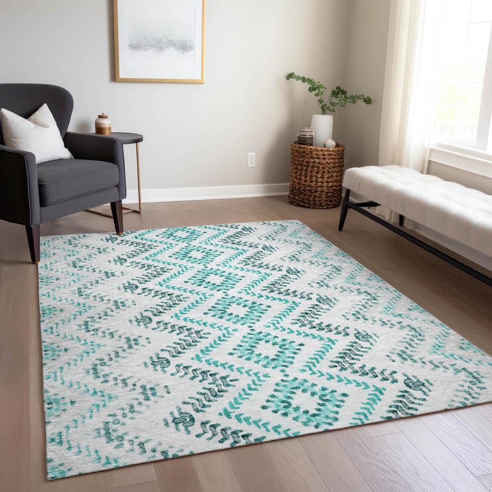 Chantille ACN684 Teal 5' x 7'6" Rug. Picture 7