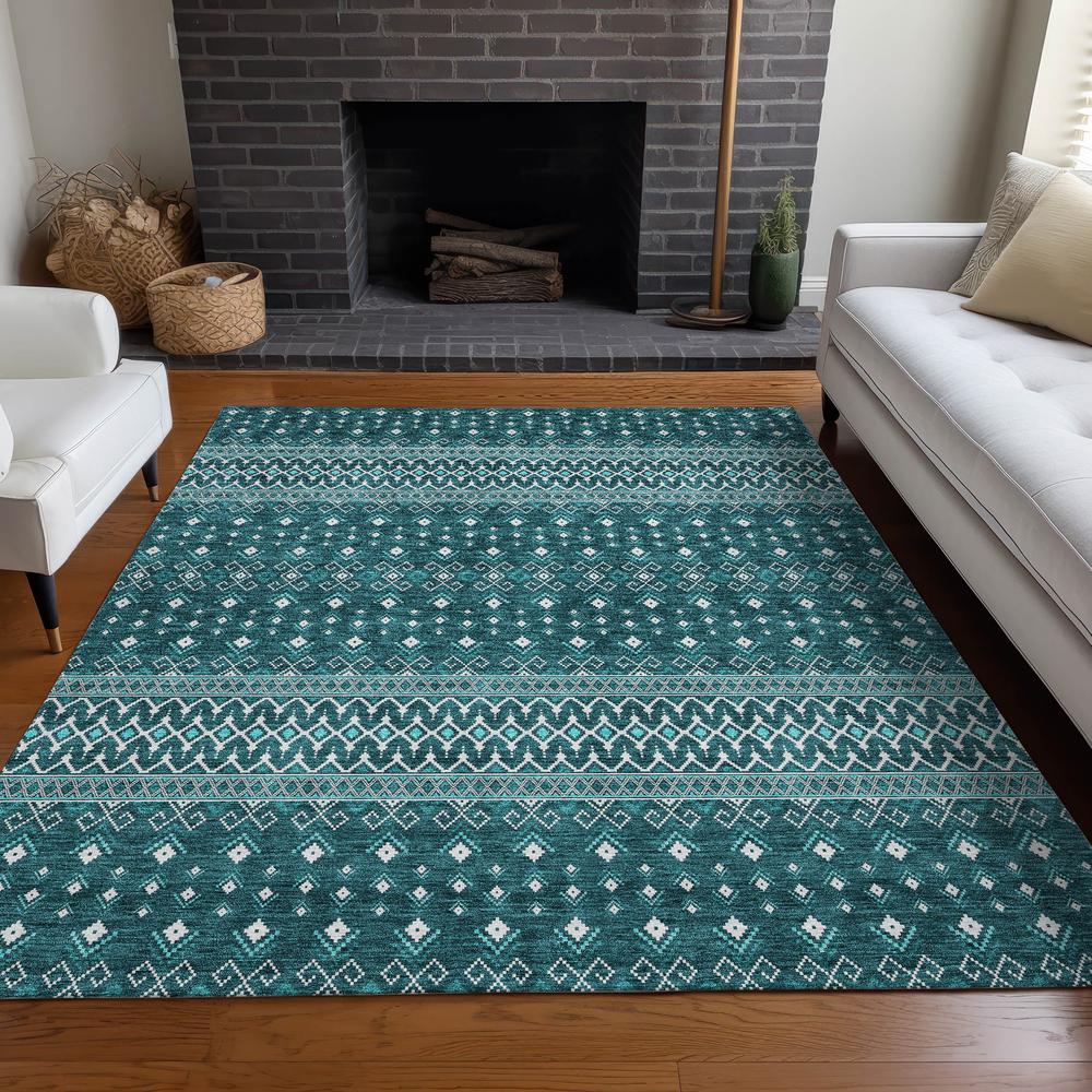 Chantille ACN708 Teal 5' x 7'6" Rug. Picture 6