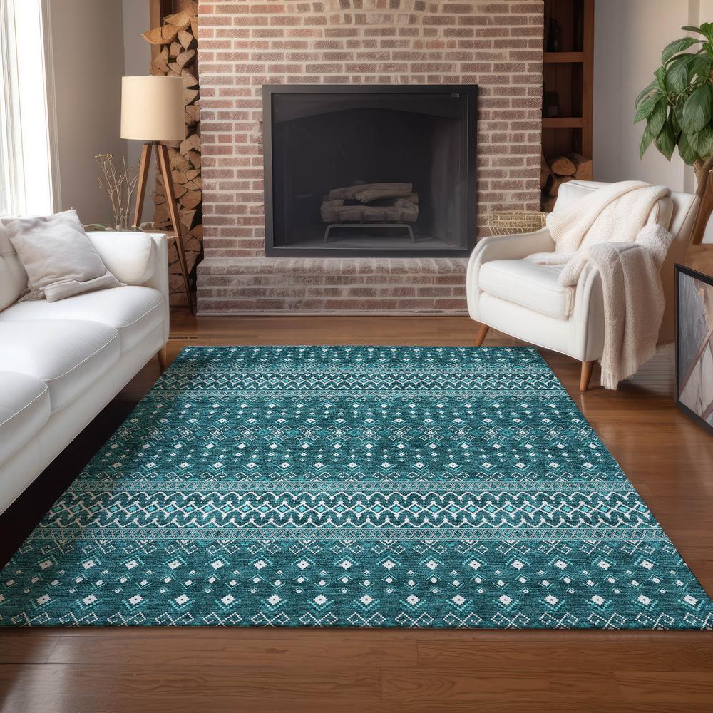 Chantille ACN708 Teal 5' x 7'6" Rug. Picture 7
