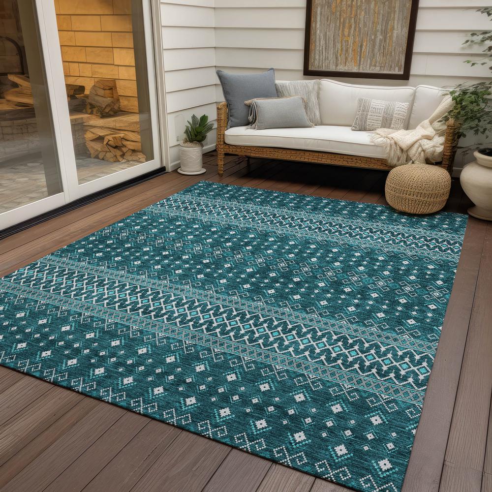 Chantille ACN708 Teal 5' x 7'6" Rug. Picture 8