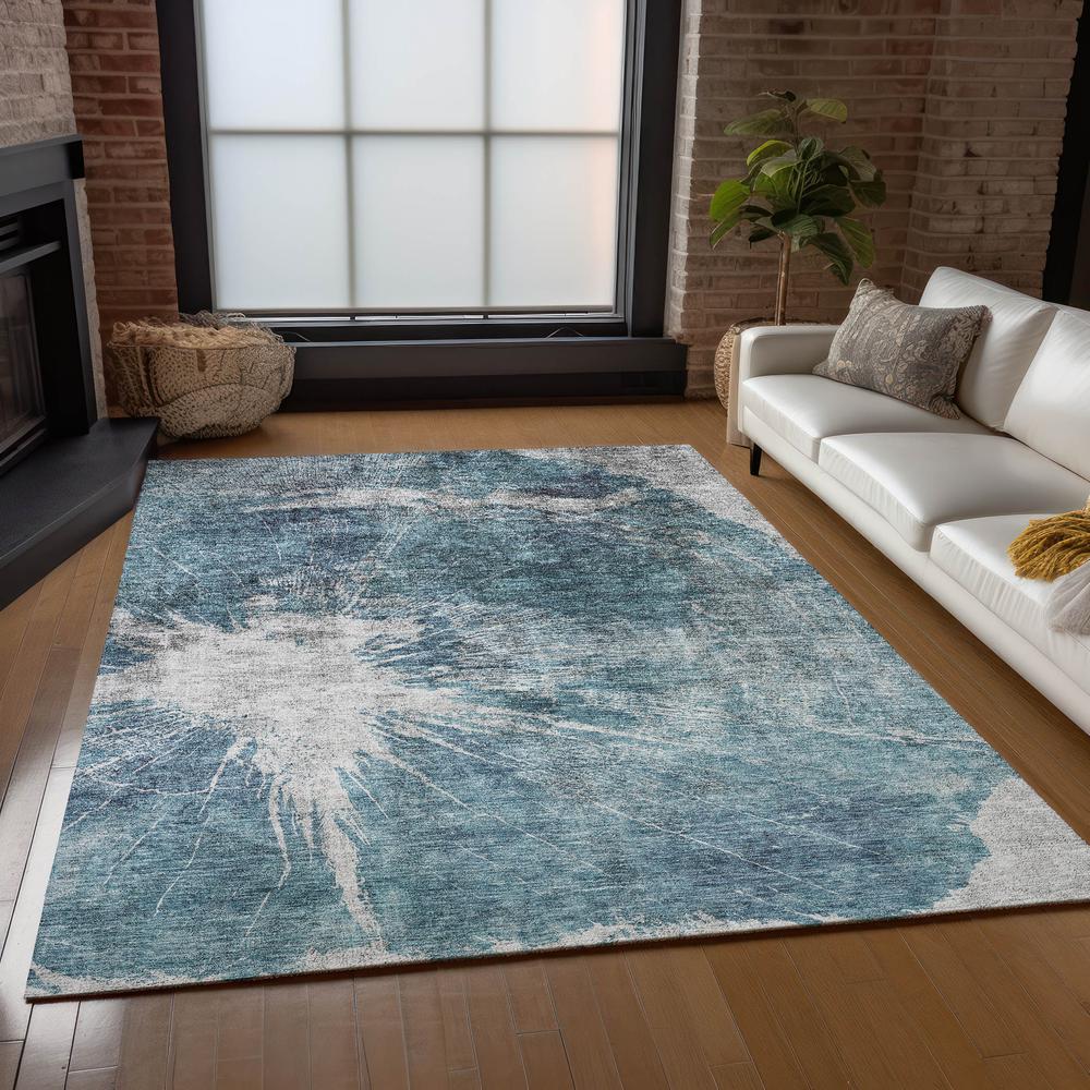 Chantille ACN719 Teal 5' x 7'6" Rug. Picture 7