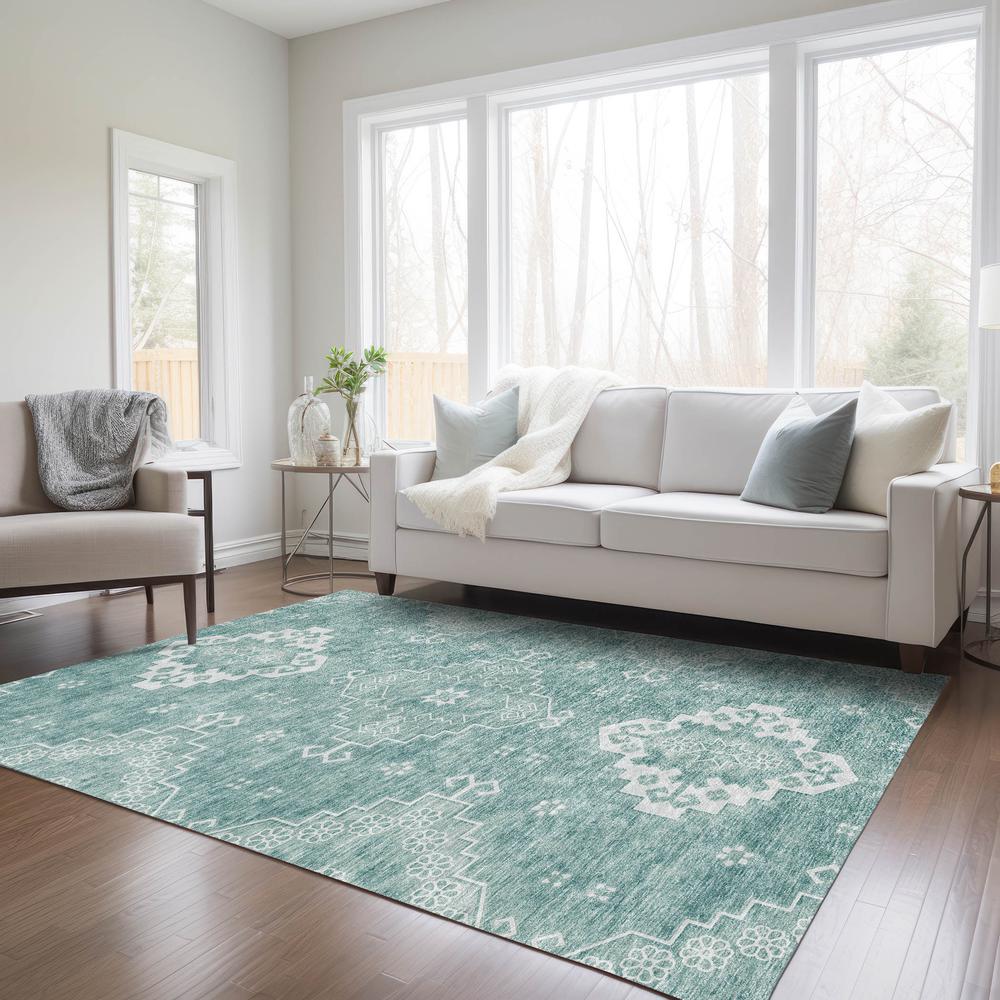 Chantille ACN847 Teal 5' x 7'6" Rug. Picture 6