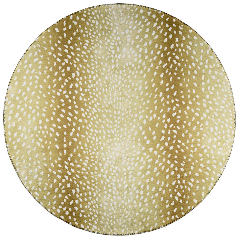 Indoor/Outdoor Mali ML3 Gold Washable 6' x 6' Round Rug. The main picture.
