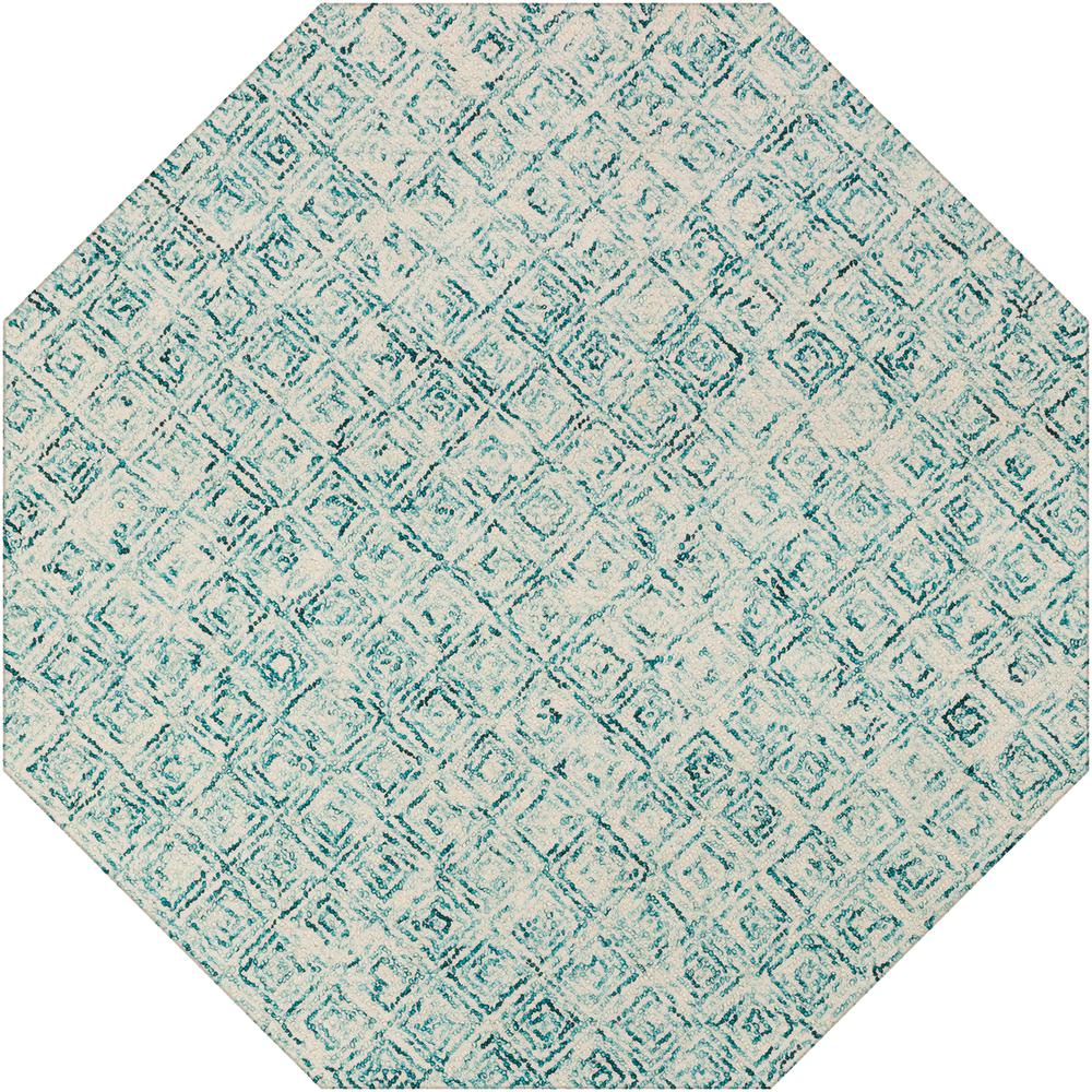 Zoe ZZ1 Teal 4' x 4' Octagon Rug. Picture 1