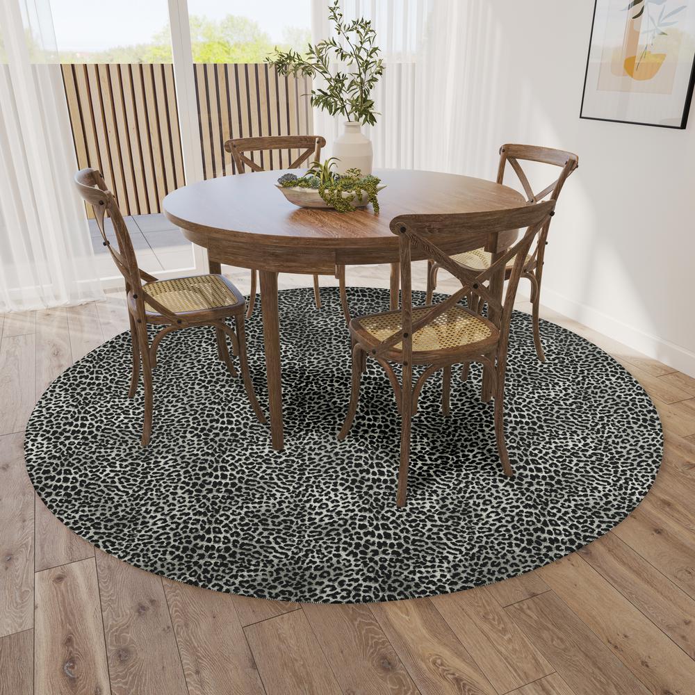 Indoor/Outdoor Mali ML2 Midnight Washable 6' x 6' Round Rug. Picture 2