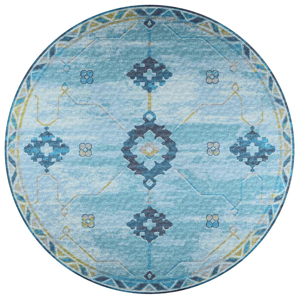 Indoor/Outdoor Sedona SN16 Riverview Washable 6' x 6' Round Rug. Picture 1