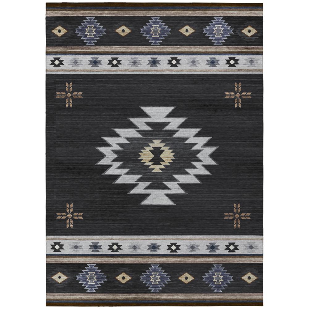 Indoor/Outdoor Sonora ASO34 Midnight Washable 5' x 7'6" Rug. Picture 1