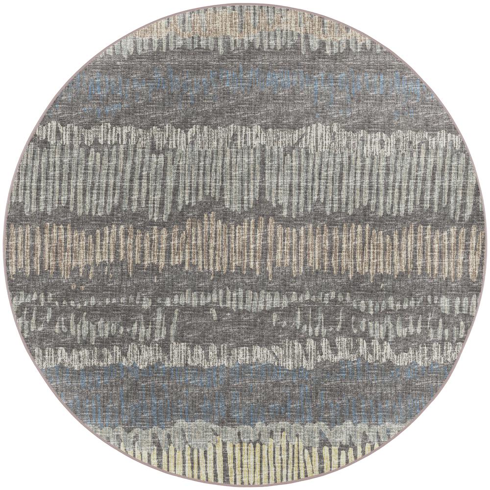 Winslow WL4 Charcoal 6' x 6' Round Rug. Picture 1