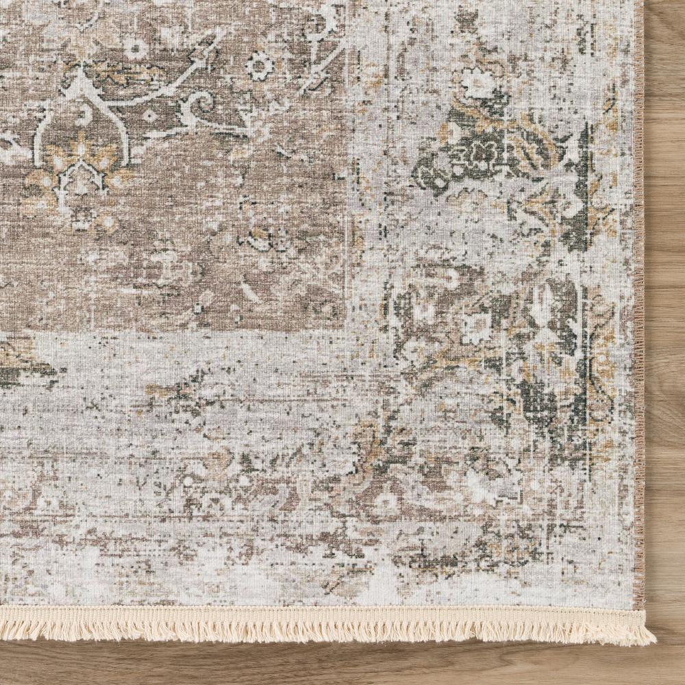 Indoor/Outdoor Marbella MB2 Taupe Washable 2'3" x 12' Runner Rug. Picture 3