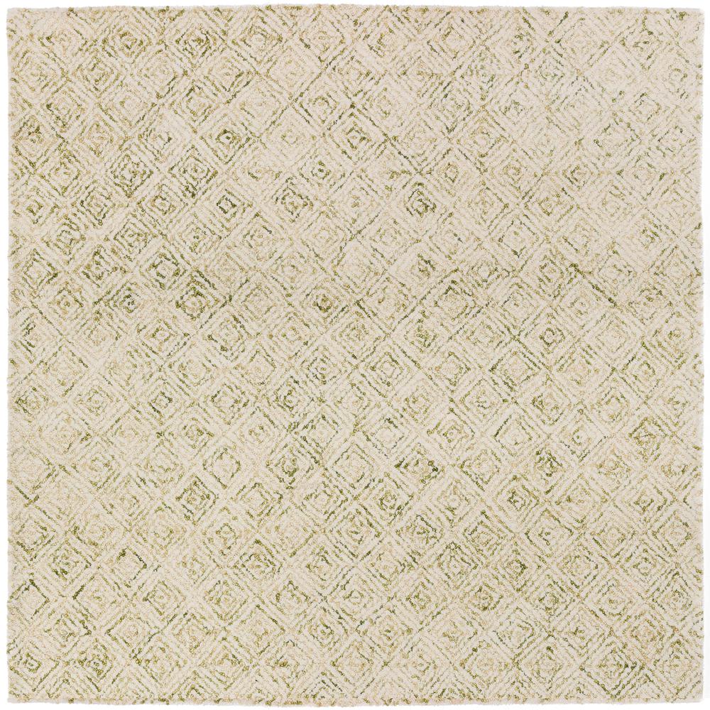 Zoe ZZ1 Lime 4' x 4' Square Rug. Picture 1