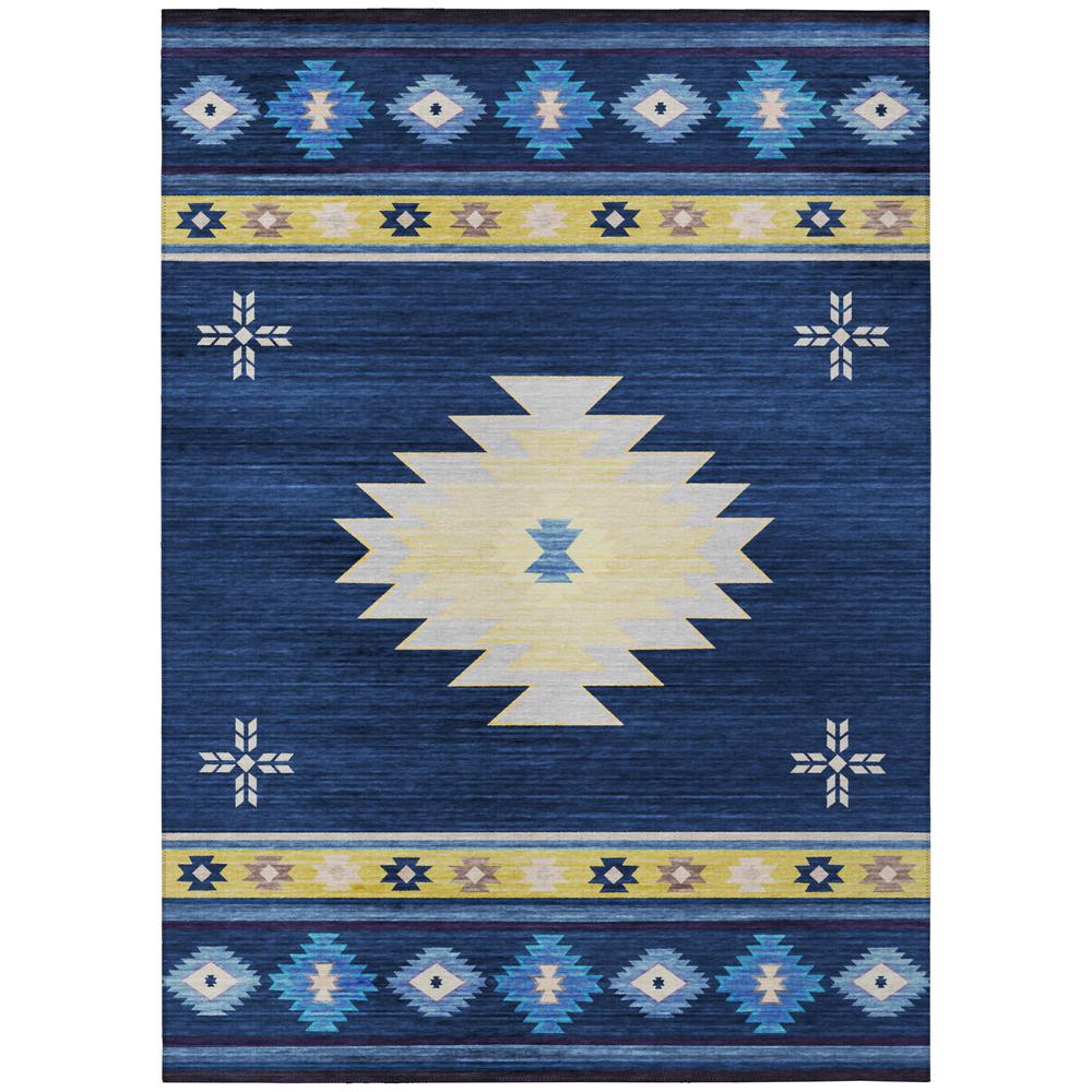 Indoor/Outdoor Sonora ASO34 Blue Washable 5' x 7'6" Rug. Picture 1