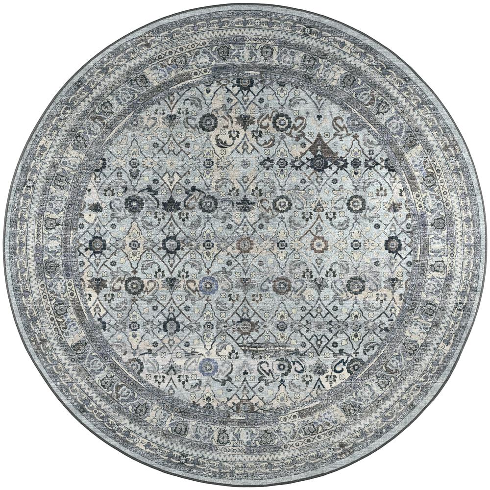 Jericho JC7 Pewter 6' x 6' Round Rug. Picture 1