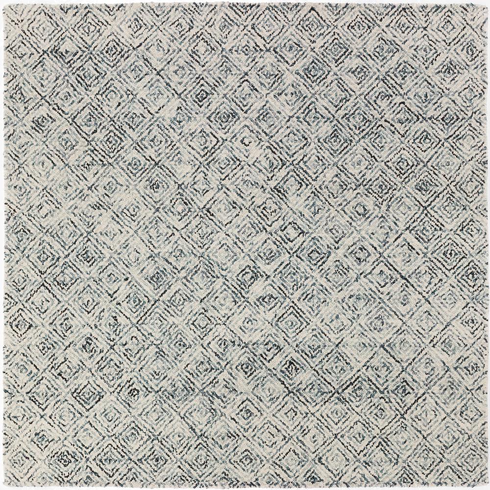 Zoe ZZ1 Charcoal 4' x 4' Square Rug. Picture 1