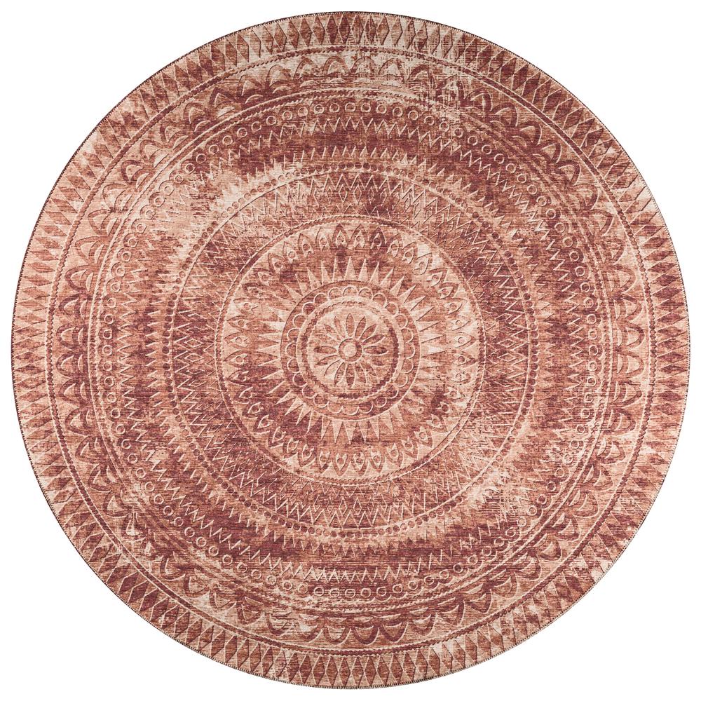 Indoor/Outdoor Sedona SN7 Spice Washable 6' x 6' Round Rug. Picture 1