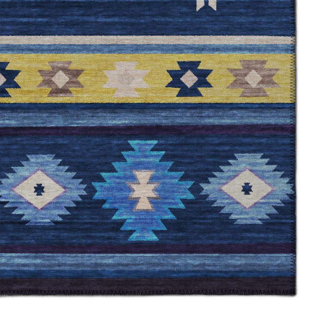 Indoor/Outdoor Sonora ASO34 Blue Washable 2'3" x 7'6" Runner Rug. Picture 3