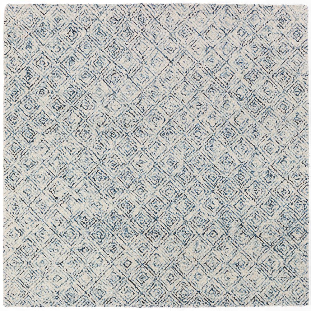 Zoe ZZ1 Navy 4' x 4' Square Rug. Picture 1