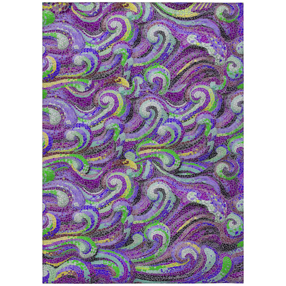 Indoor/Outdoor Surfside ASR44 Purple Washable 5' x 7'6" Rug. The main picture.