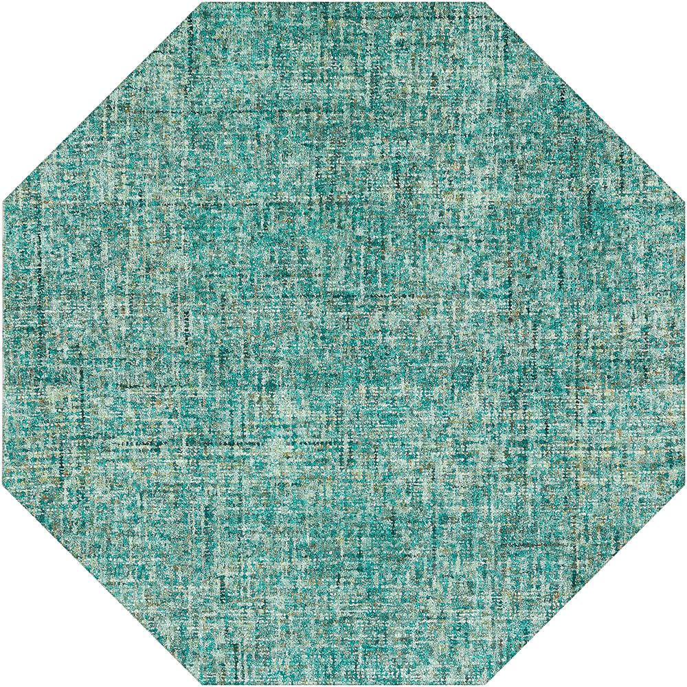 Calisa CS5 Turquoise 4' x 4' Octagon Rug. Picture 1