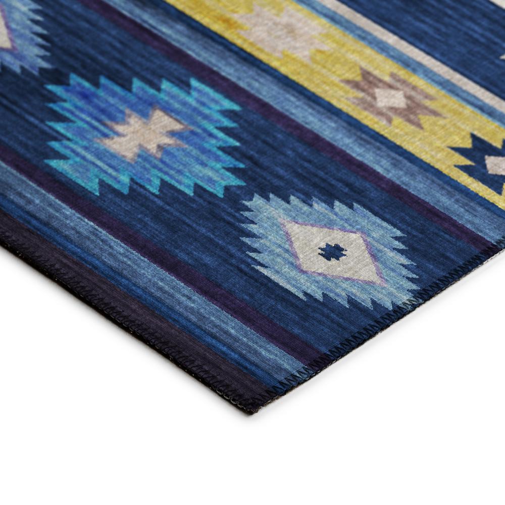 Indoor/Outdoor Sonora ASO34 Blue Washable 2'3" x 7'6" Runner Rug. Picture 4