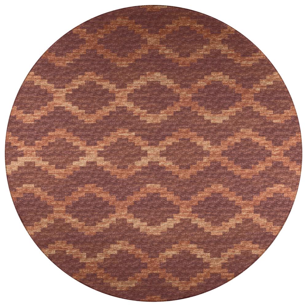 Indoor/Outdoor Sedona SN9 Spice Washable 6' x 6' Round Rug. Picture 1