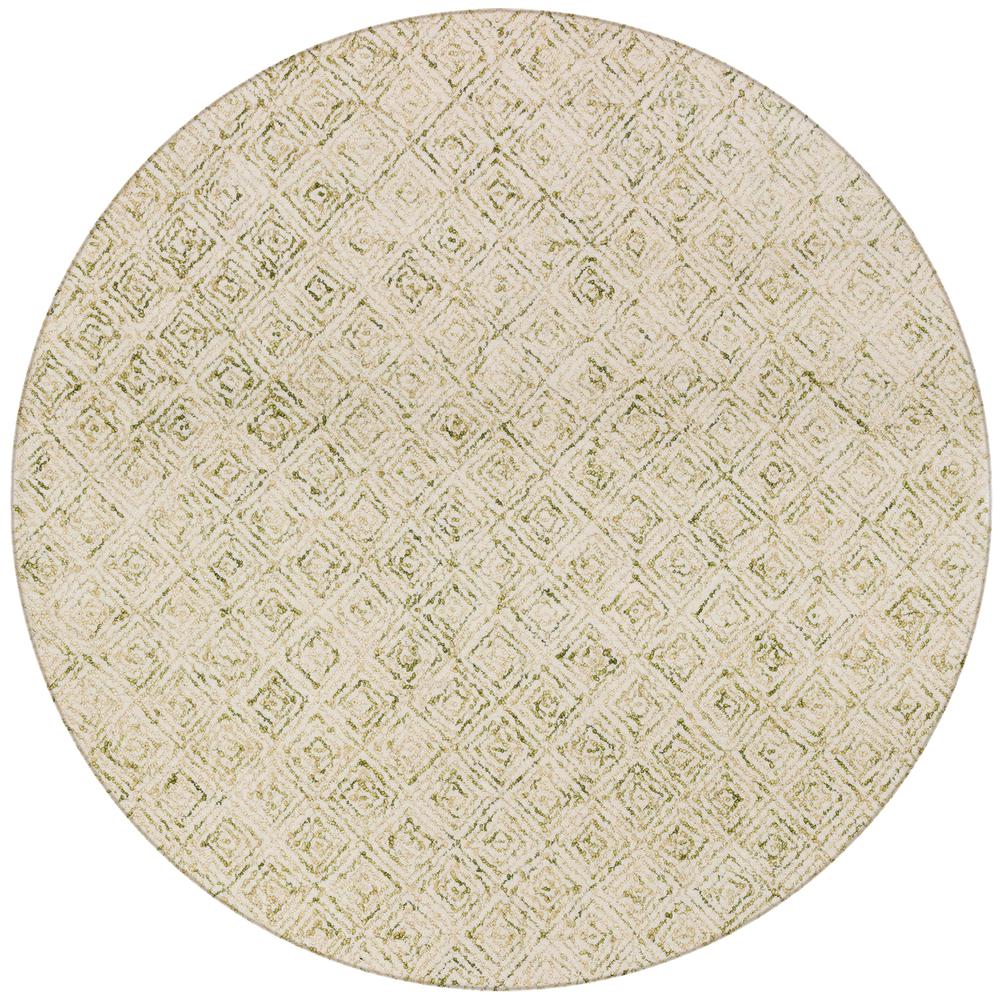 Zoe ZZ1 Lime 4' x 4' Round Rug. Picture 1