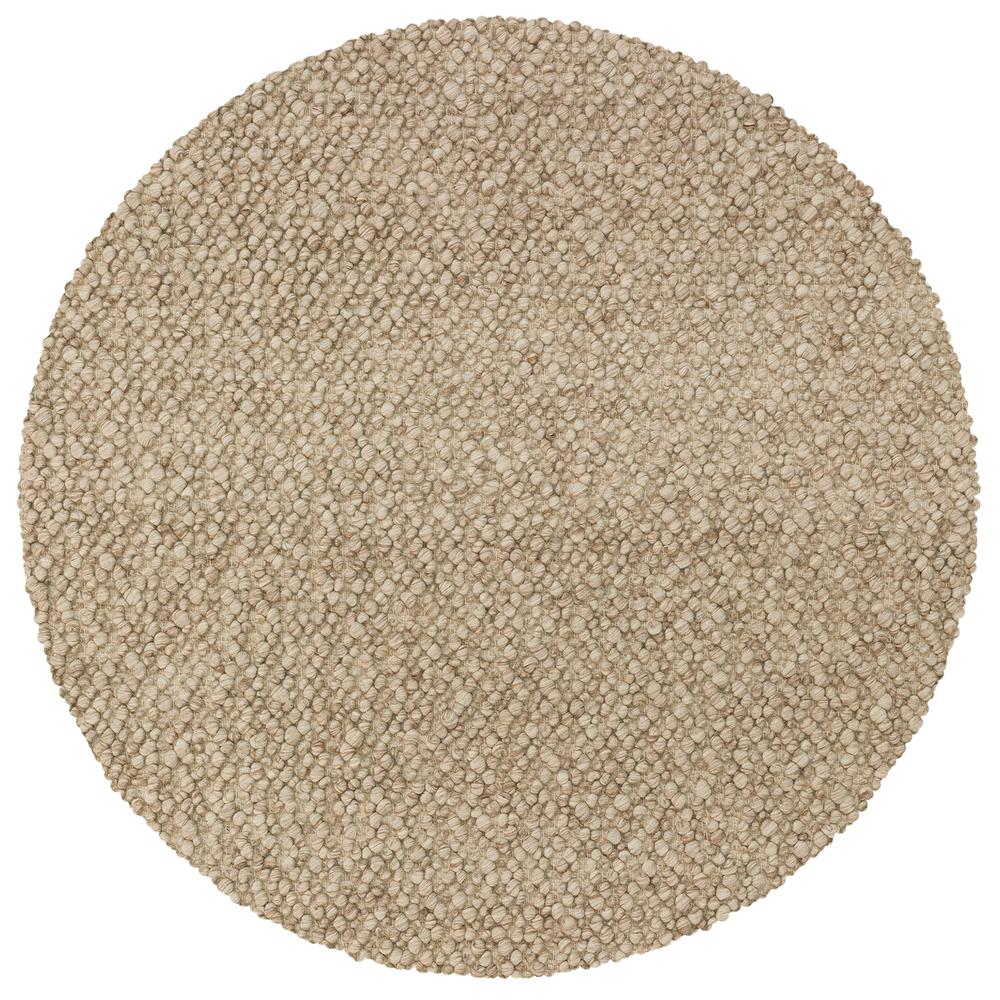 Gorbea GR1 Latte 4' x 4' Round Rug. Picture 1