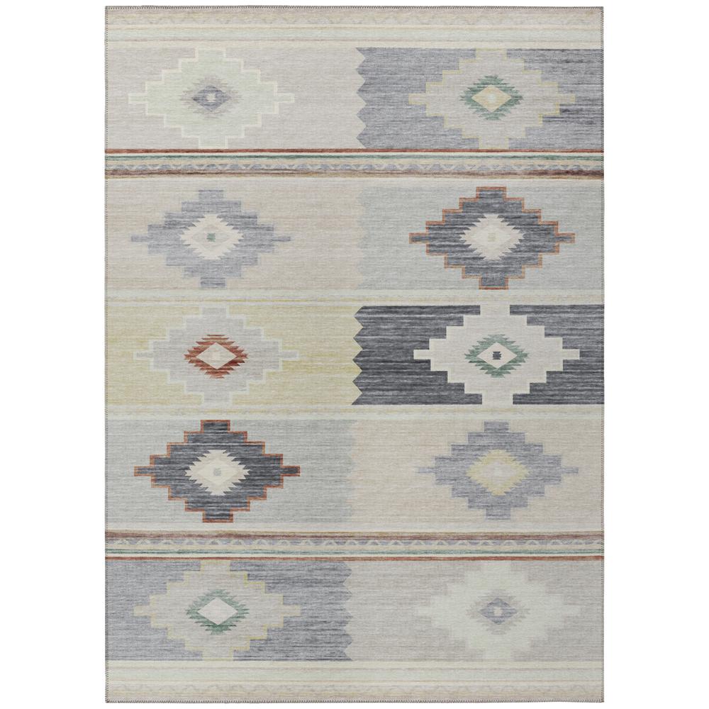 Indoor/Outdoor Sonora ASO31 Gray Washable 5' x 7'6" Rug. The main picture.