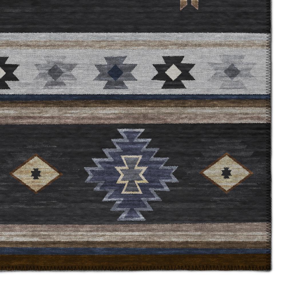 Indoor/Outdoor Sonora ASO34 Midnight Washable 2'3" x 7'6" Runner Rug. Picture 3