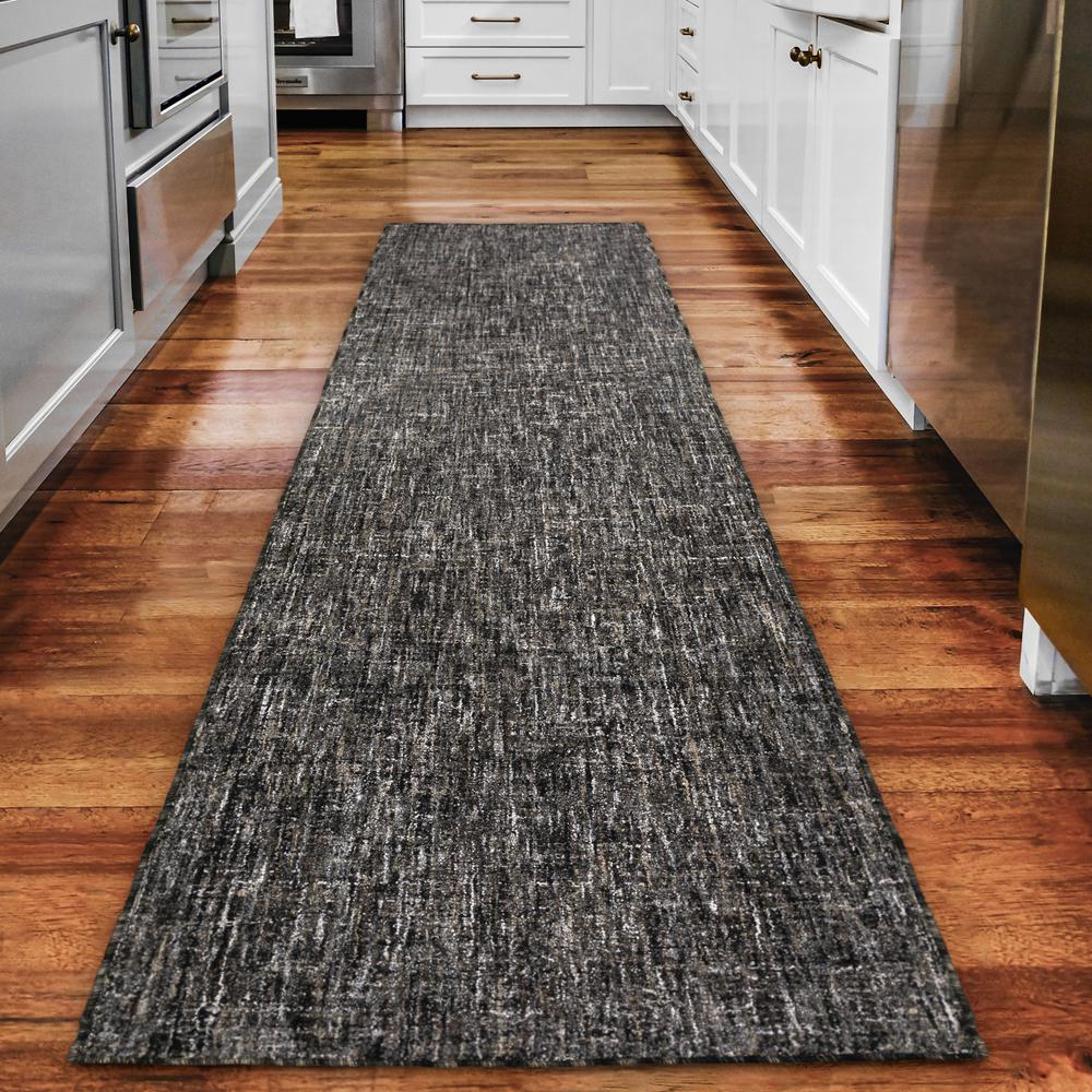 Mateo ME1 Ebony 2'6" x 12' Runner Rug. Picture 2