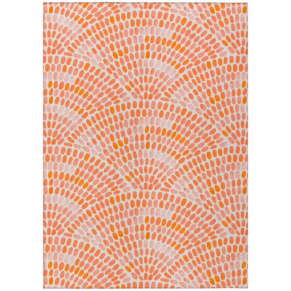 Indoor/Outdoor Surfside ASR37 Peach Washable 5' x 7'6" Rug. Picture 1