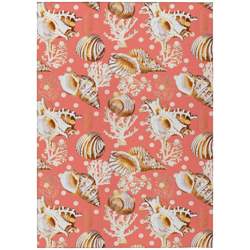 Indoor/Outdoor Surfside ASR36 Peach Washable 5' x 7'6" Rug. Picture 1