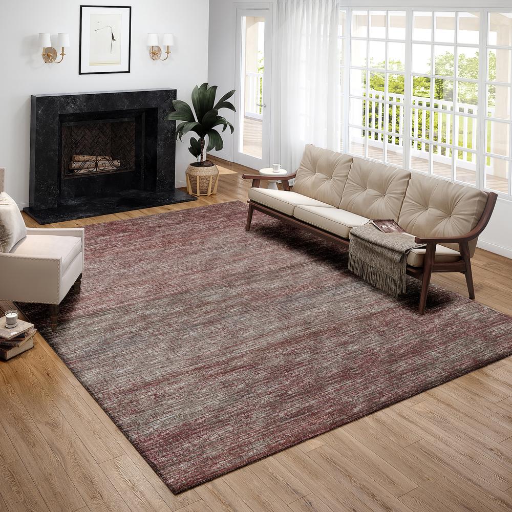 Marston Burgundy Transitional Striped 5' x 7'6" Area Rug Burgundy AMA31. The main picture.