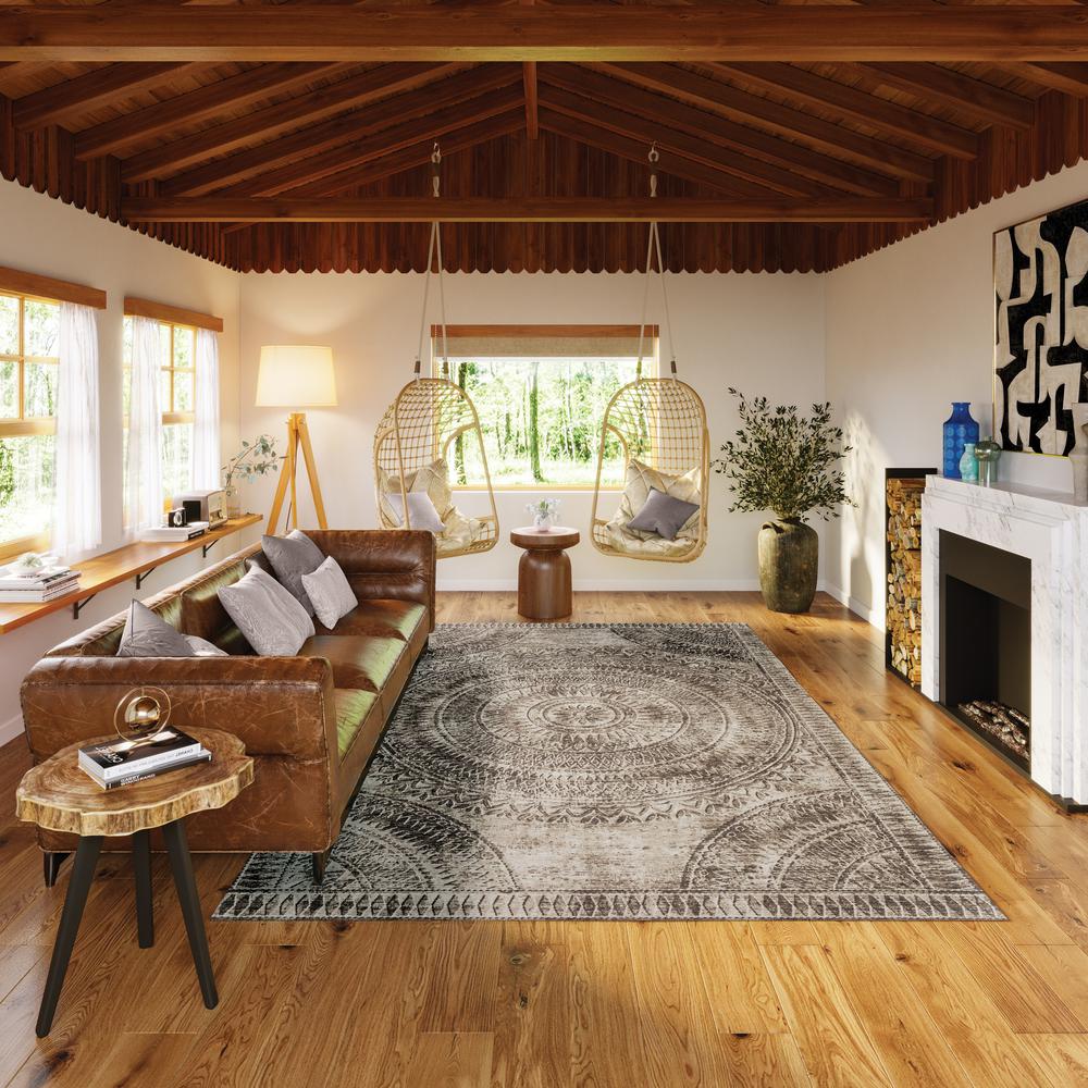 Indoor/Outdoor Sedona SN7 Taupe Washable 8' x 10' Rug. Picture 8